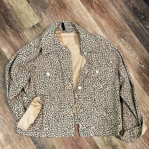 Cheetah Print Jean Jacket